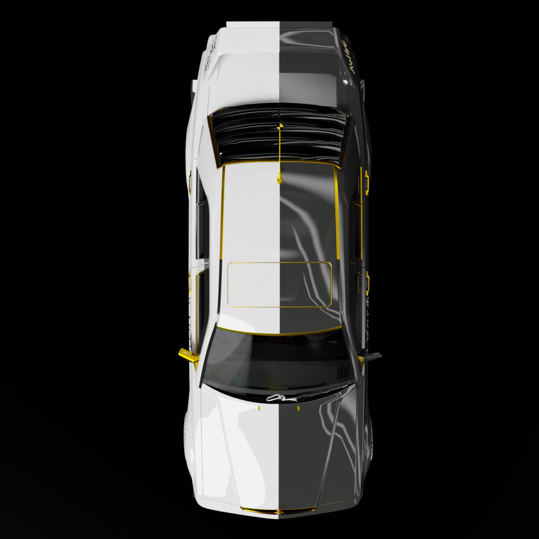 Mercedes-Benz 190E Fully Rigged and Animation Ready 3D Model 3D model_9