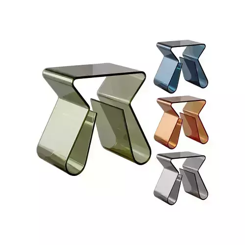 Acrylic Curve Edge Side Table - Minimalist