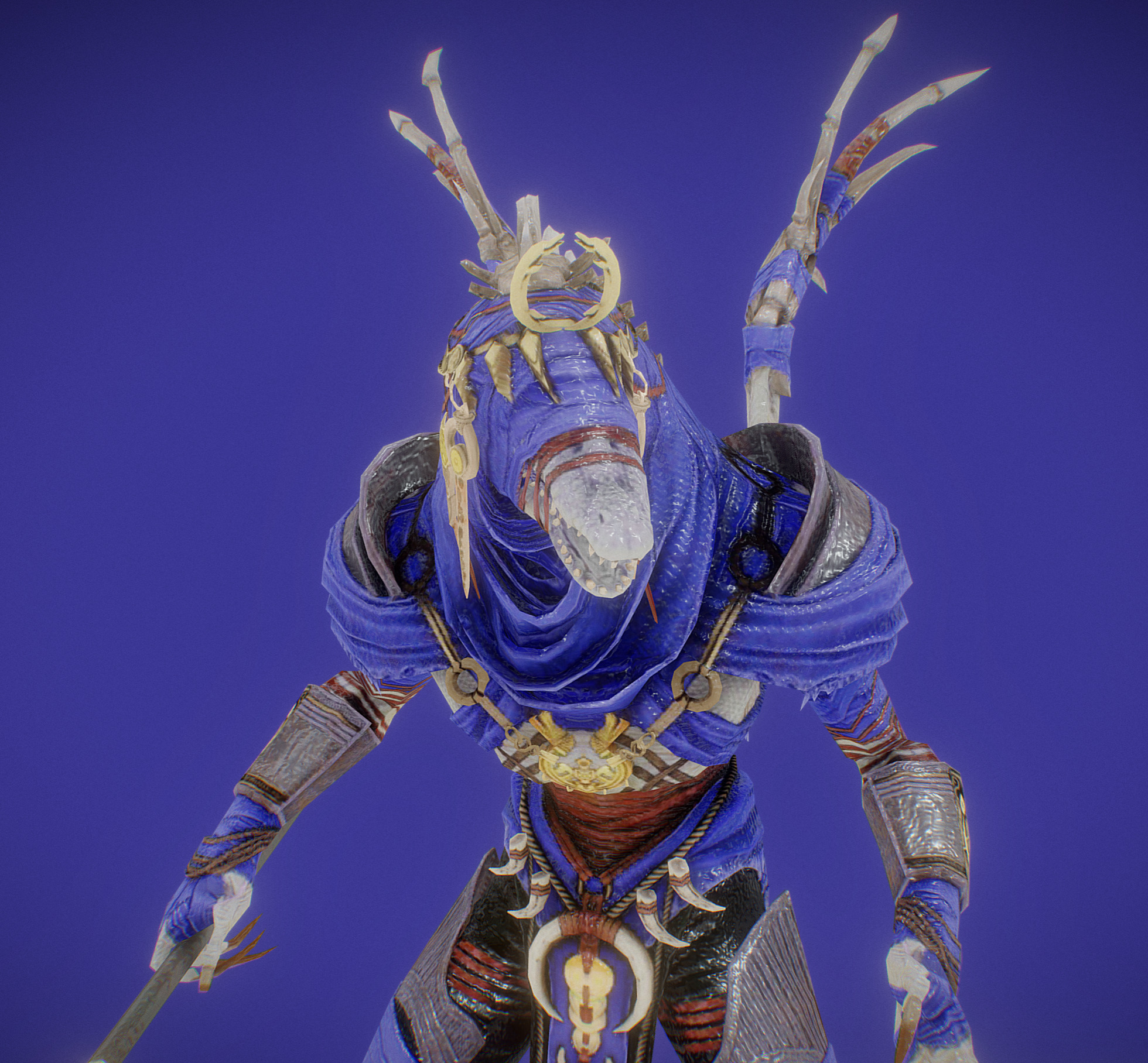 skeleton mummy Low-poly 3D model_4