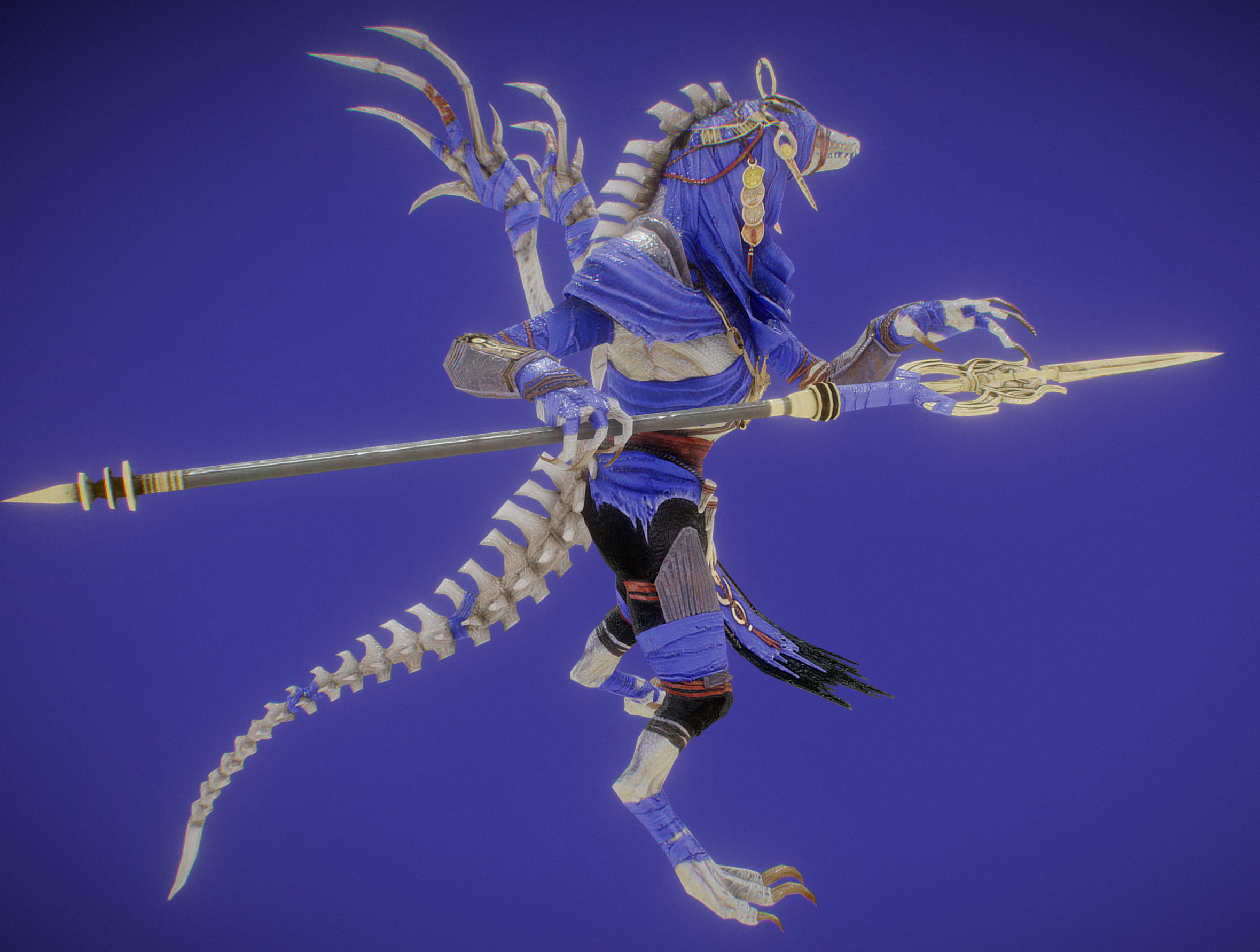 skeleton mummy Low-poly 3D model_3