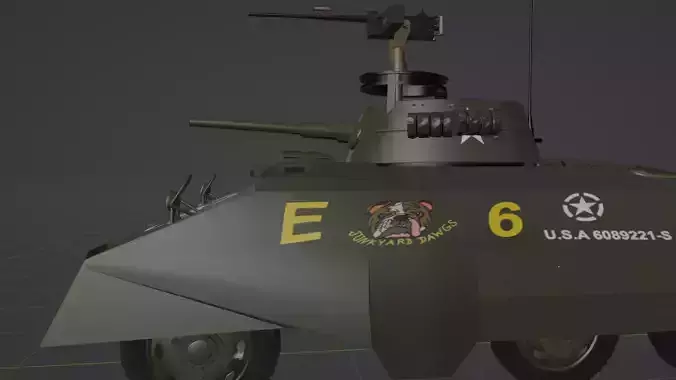 M8 Grayhound US Army World War 2 Armored Recon Vehicle 3D model