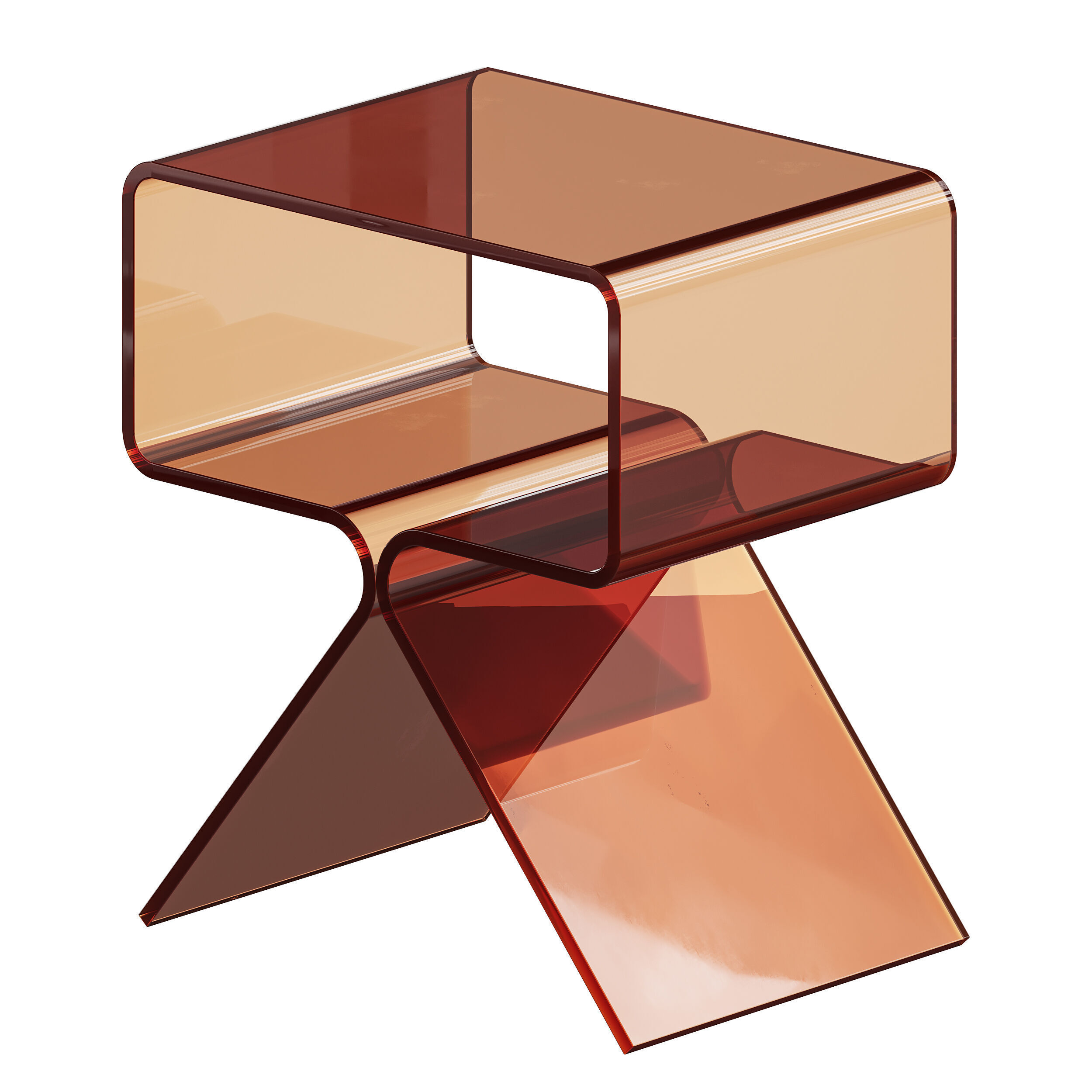 Acrylic Side Table - 3 Color Options 3D model_11