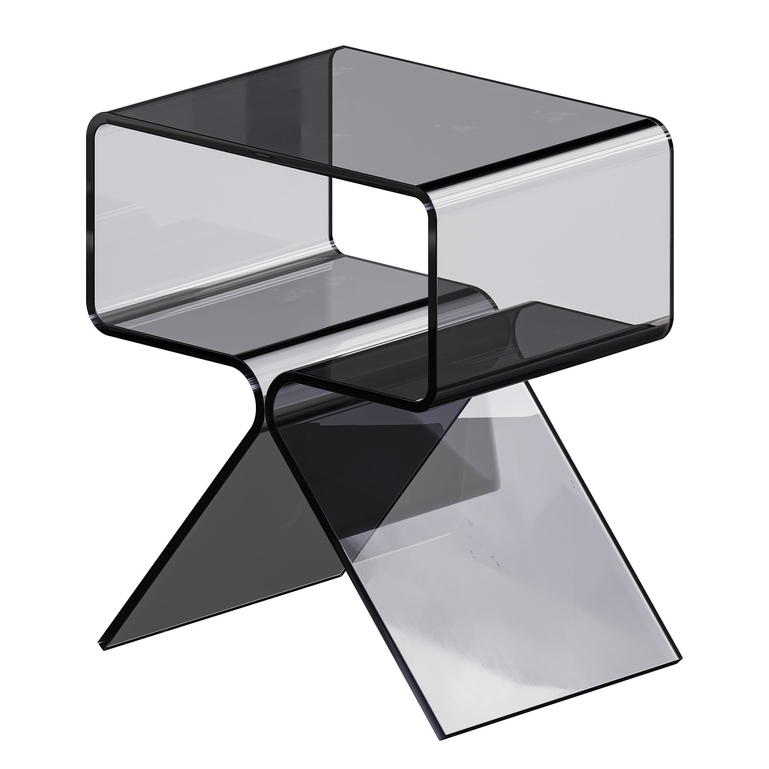 Acrylic Side Table - 3 Color Options 3D model_5