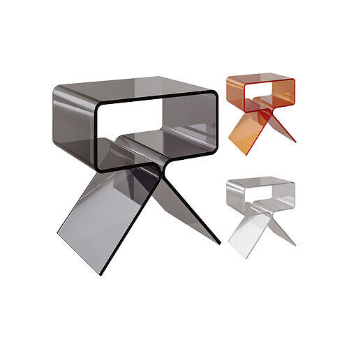 Acrylic Side Table - 3 Color Options 3D model