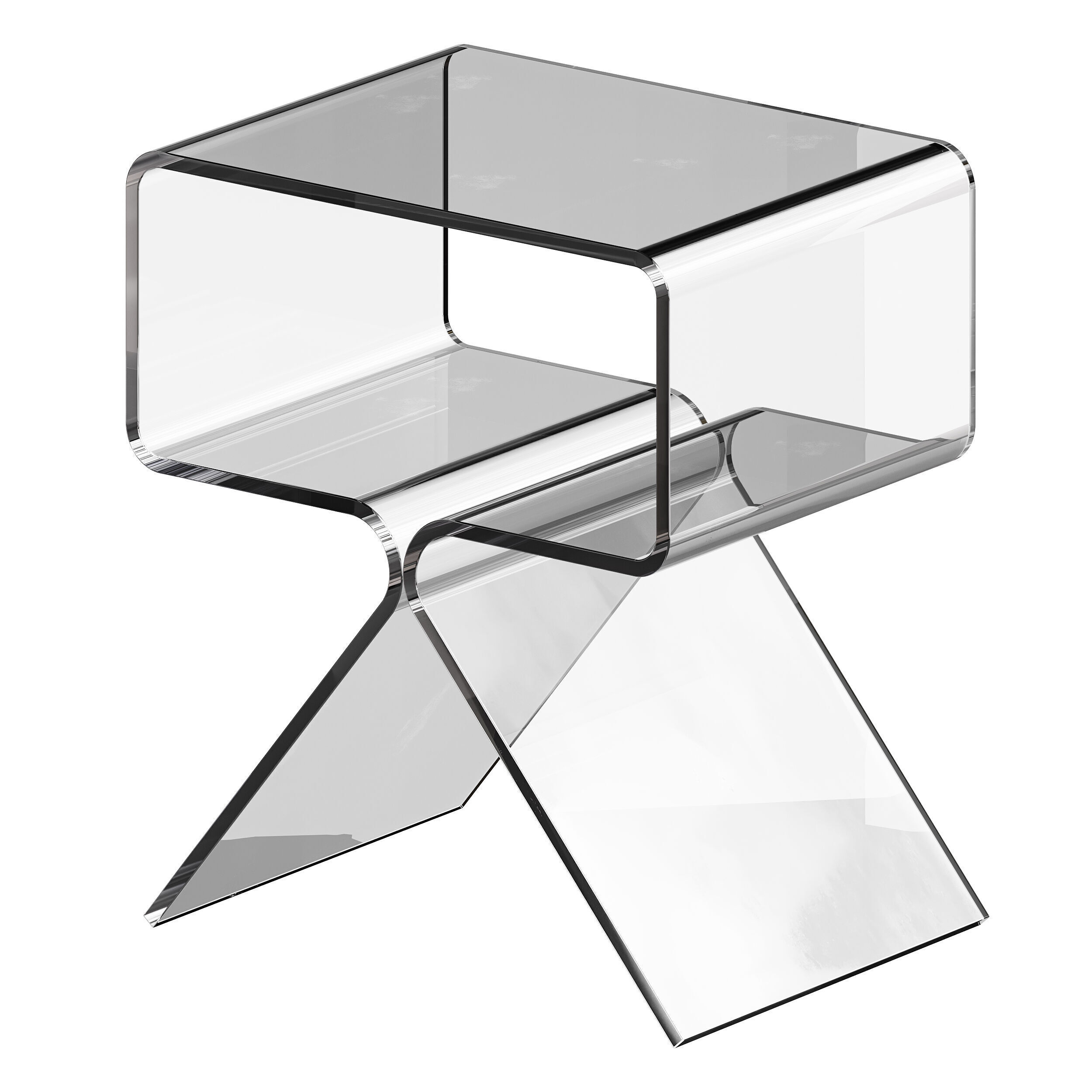 Acrylic Side Table - 3 Color Options 3D model_8