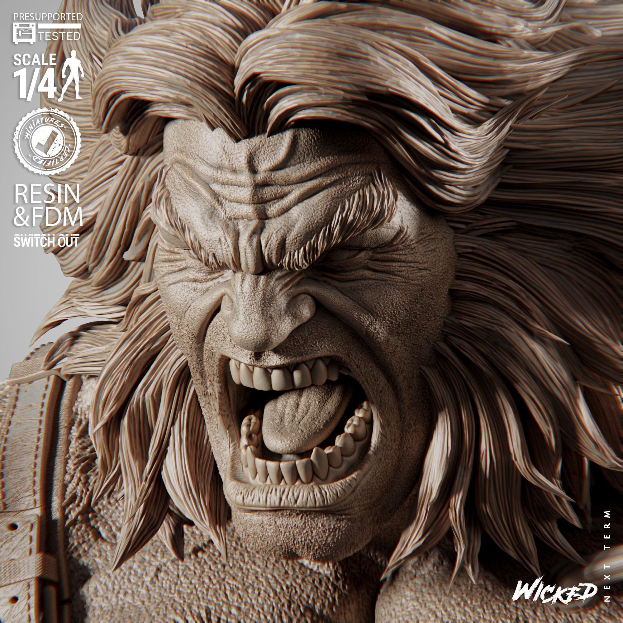 Wicked Movies Weapon X Portrait Bust 3D print model_20