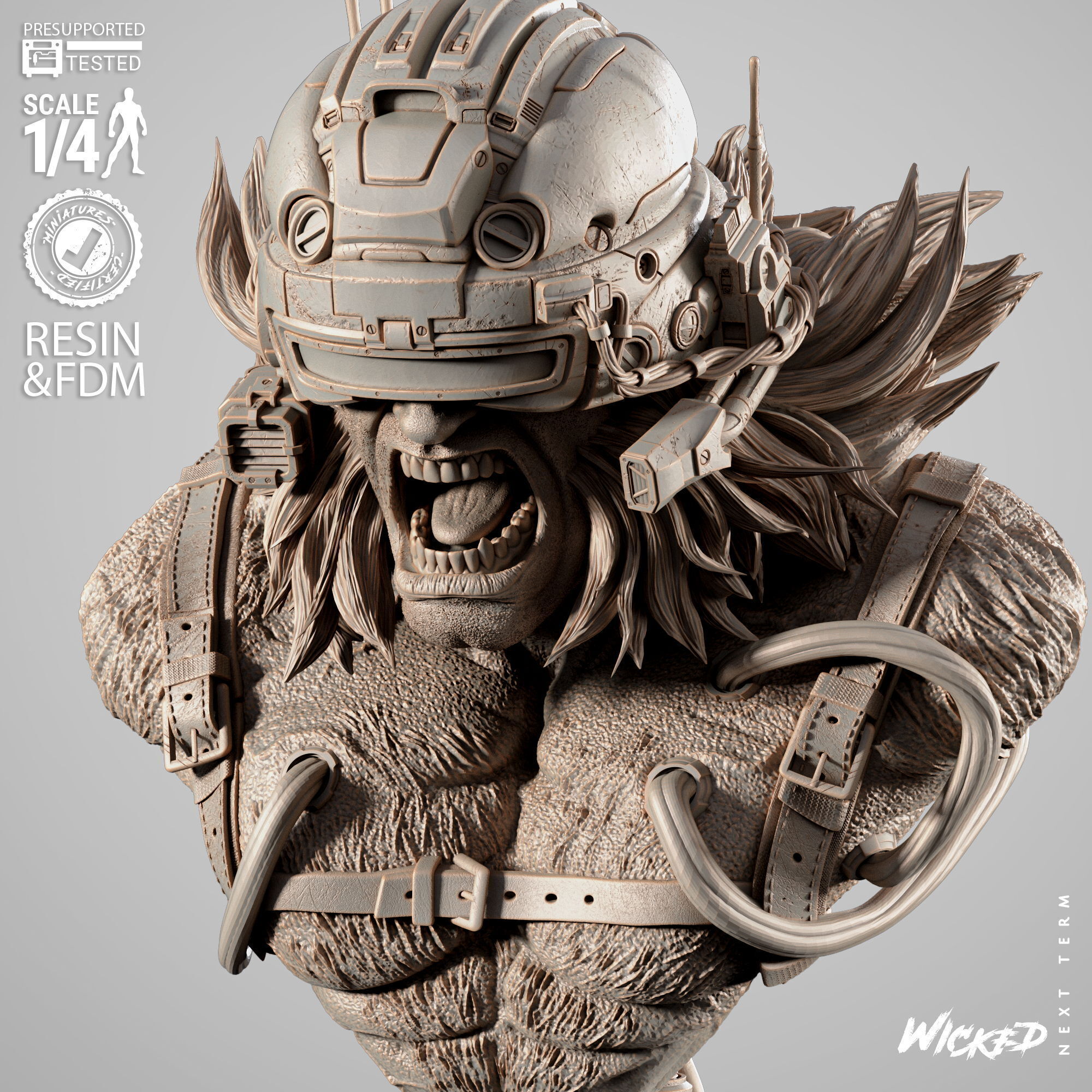 Wicked Movies Weapon X Portrait Bust 3D print model_11