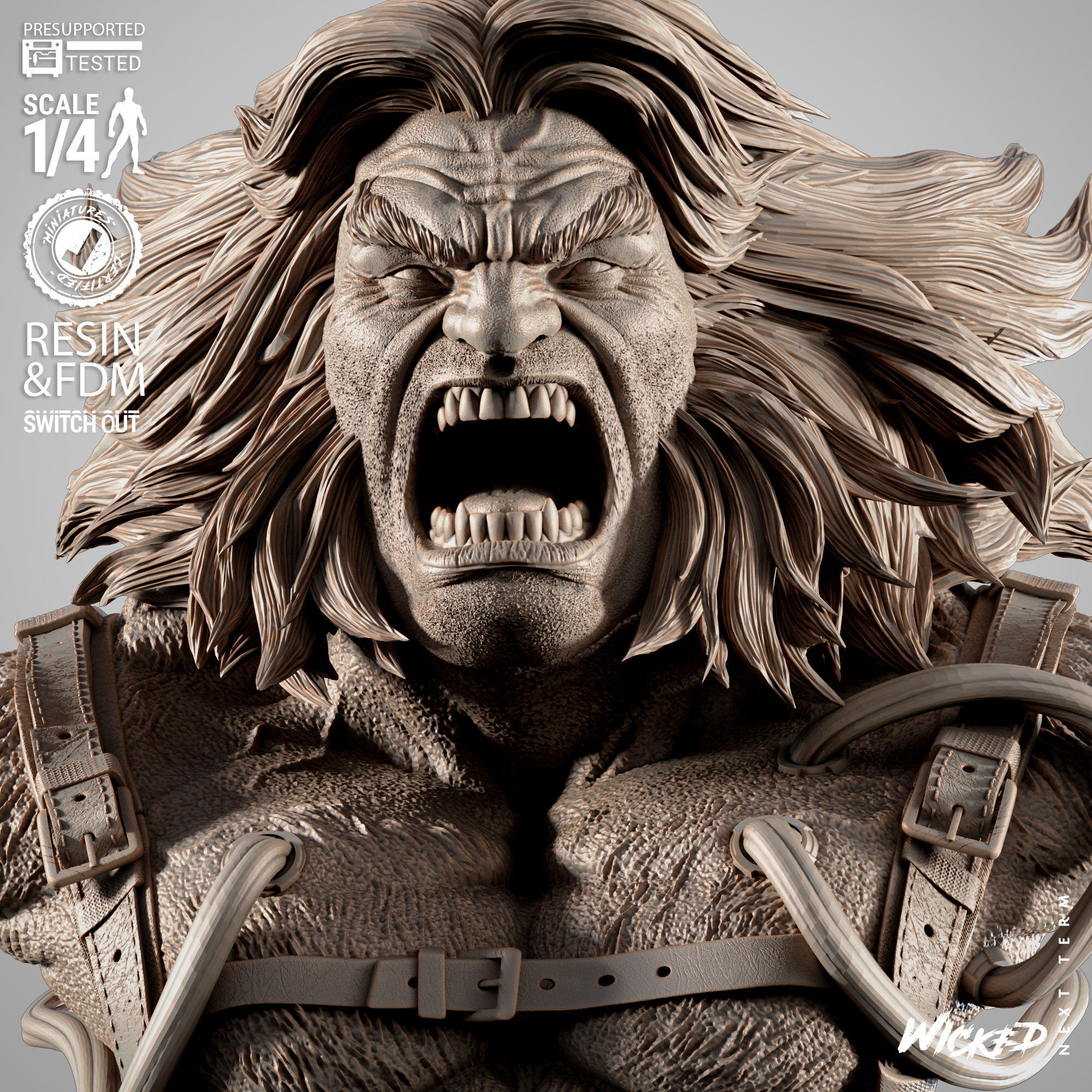 Wicked Movies Weapon X Portrait Bust 3D print model_36