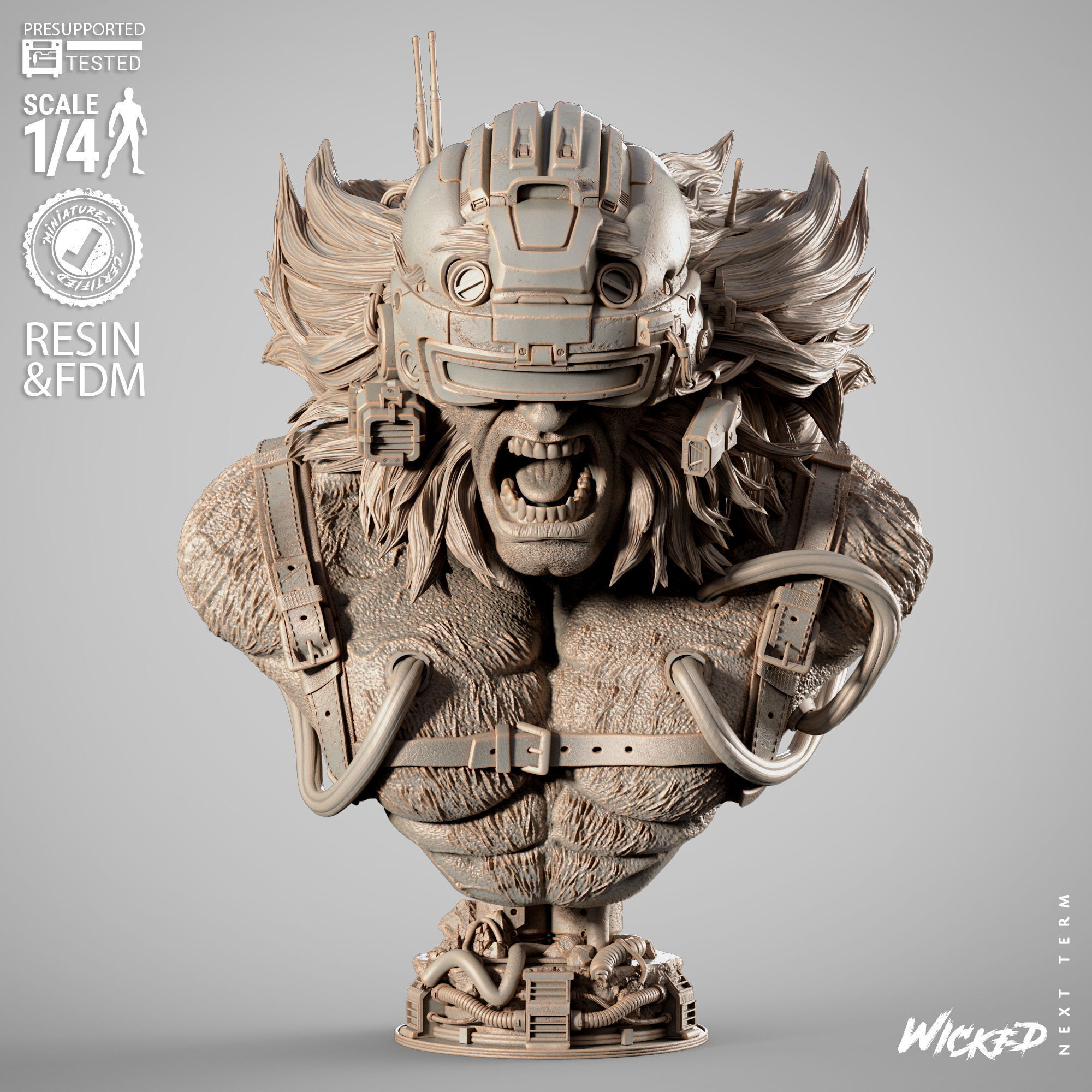 Wicked Movies Weapon X Portrait Bust 3D print model_6