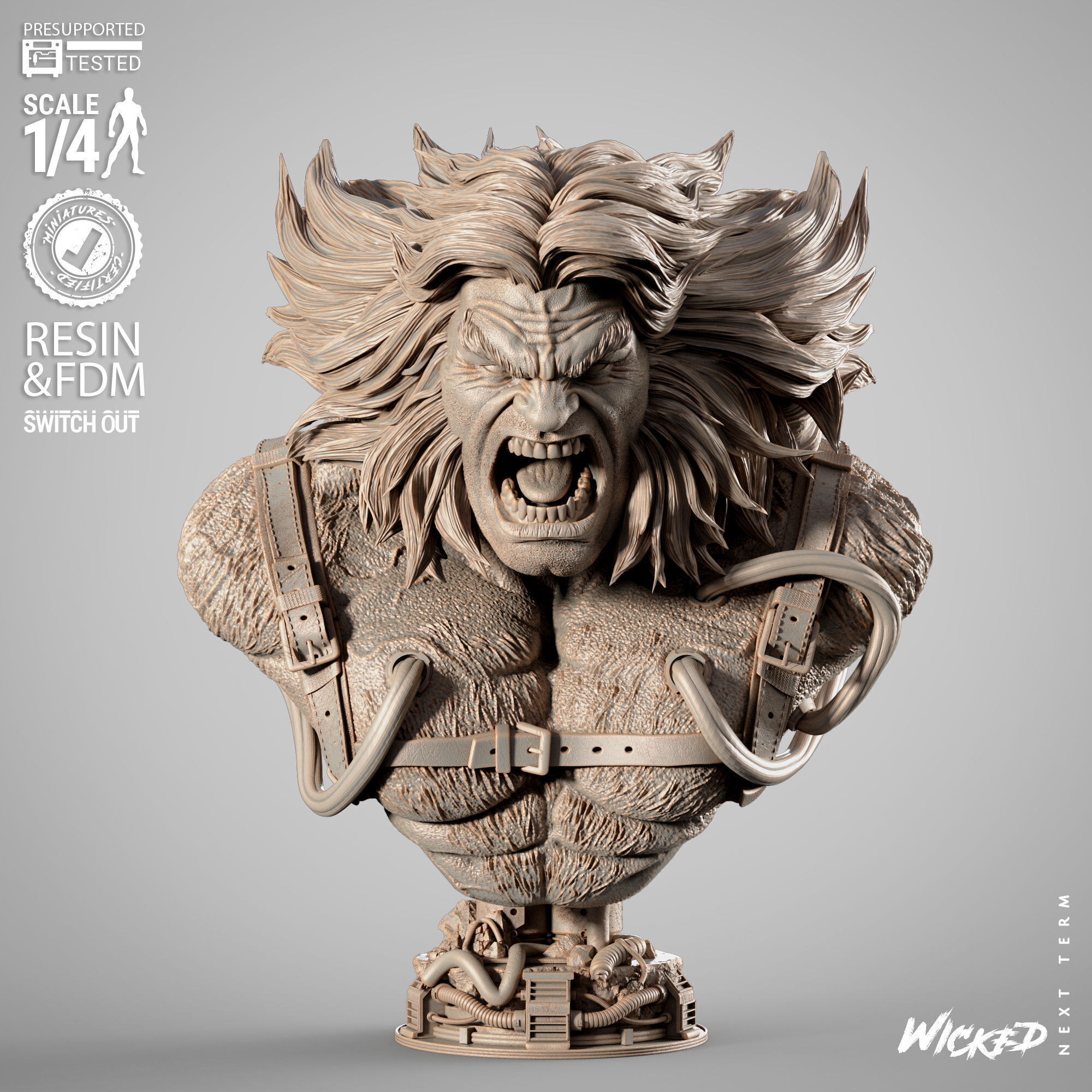 Wicked Movies Weapon X Portrait Bust 3D print model_8