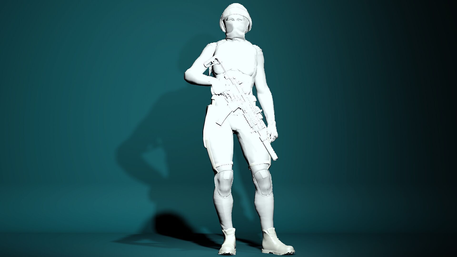 Female SWAT Soldier Free 3D model_20