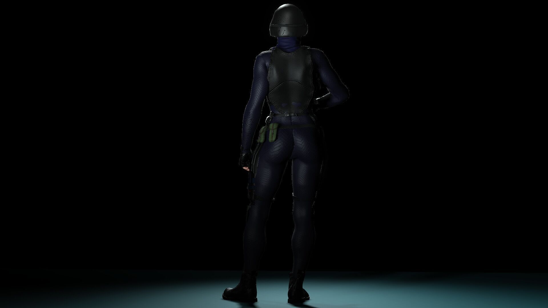Female SWAT Soldier Free 3D model_15