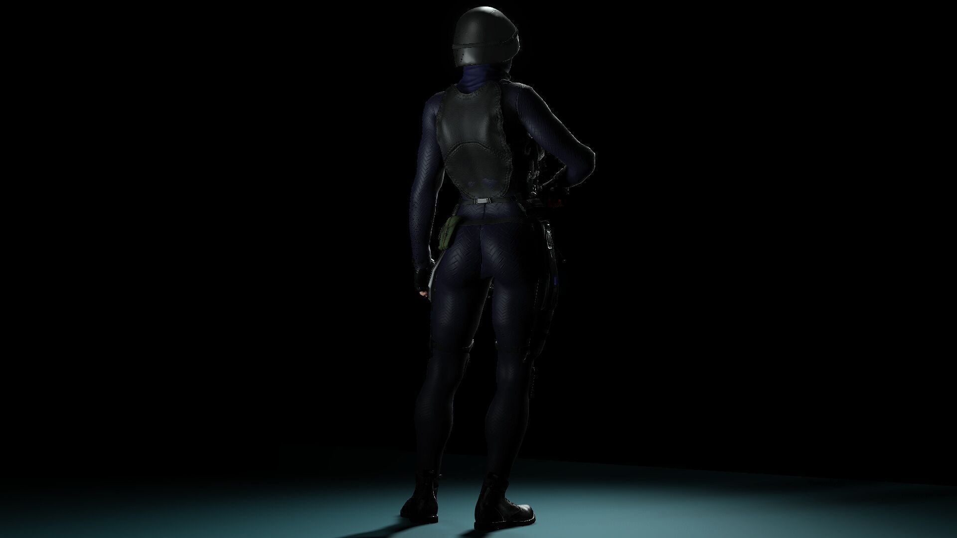 Female SWAT Soldier Free 3D model_14