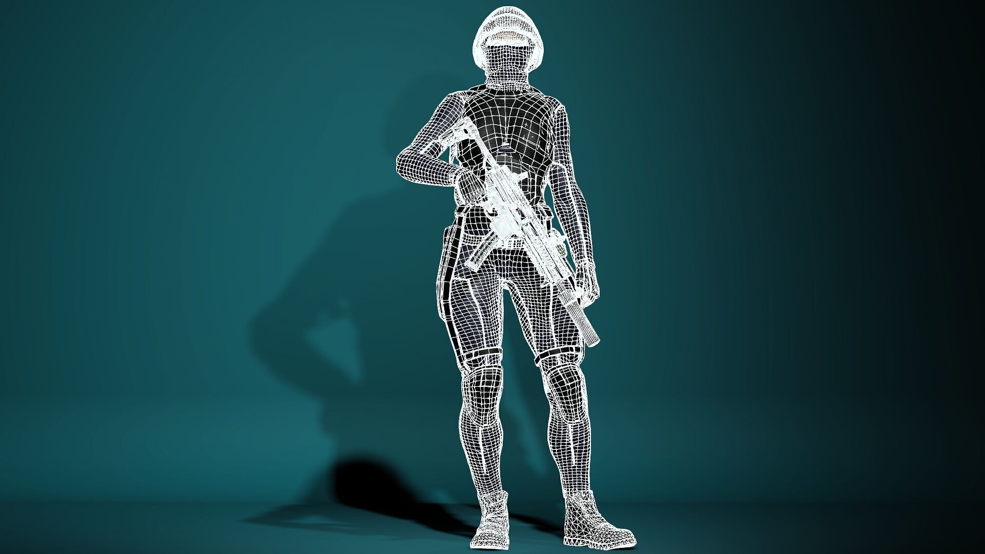 Female SWAT Soldier Free 3D model_21