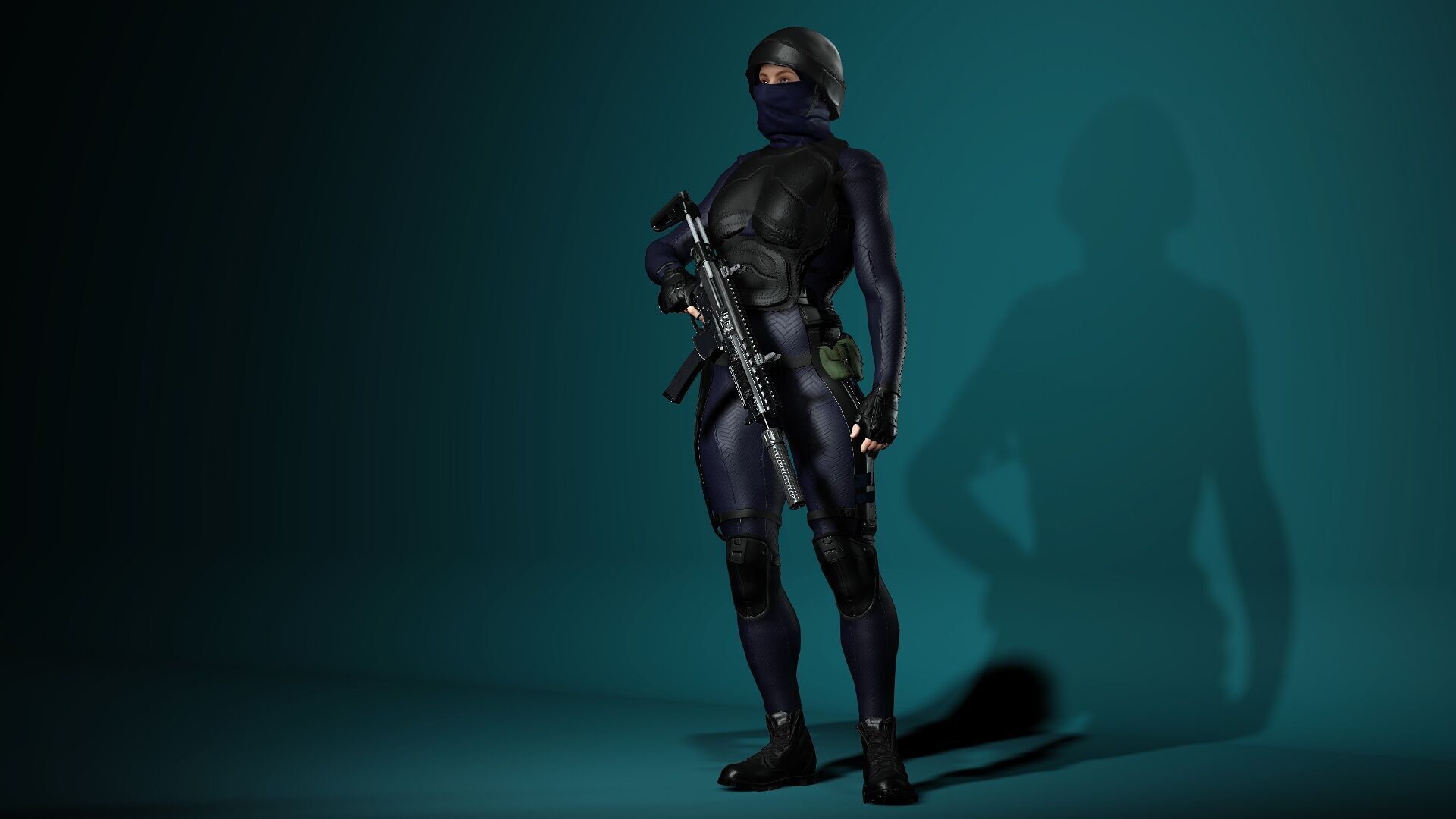 Female SWAT Soldier Free 3D model_18