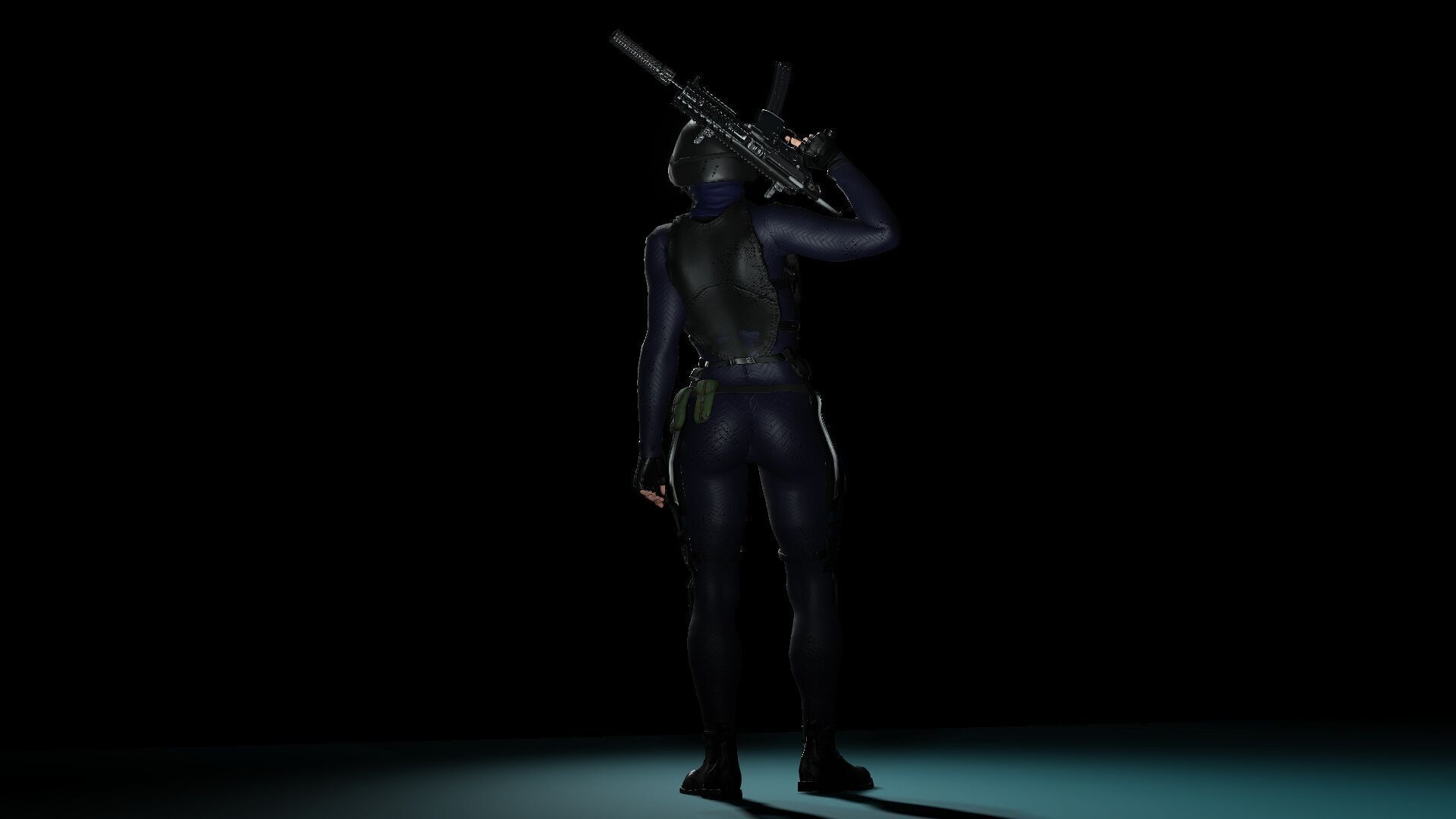 Female SWAT Soldier Free 3D model_11