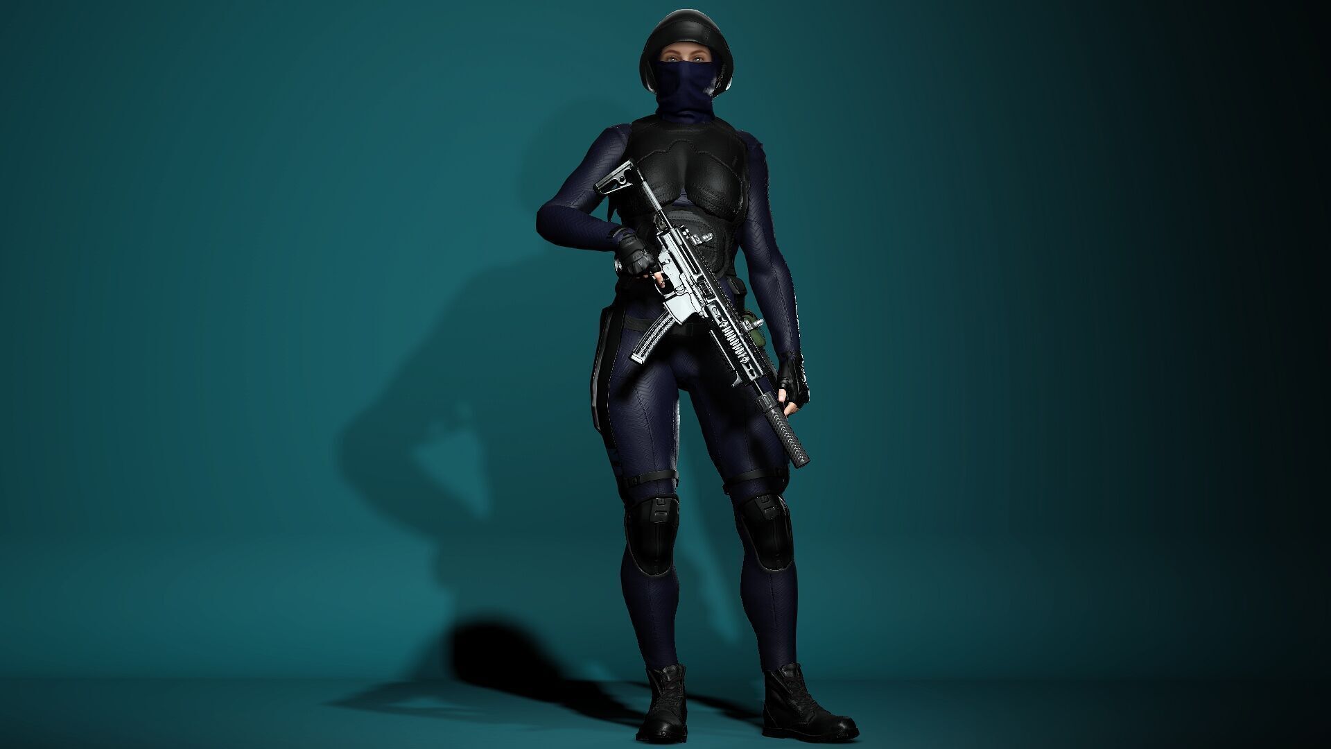 Female SWAT Soldier Free 3D model_19