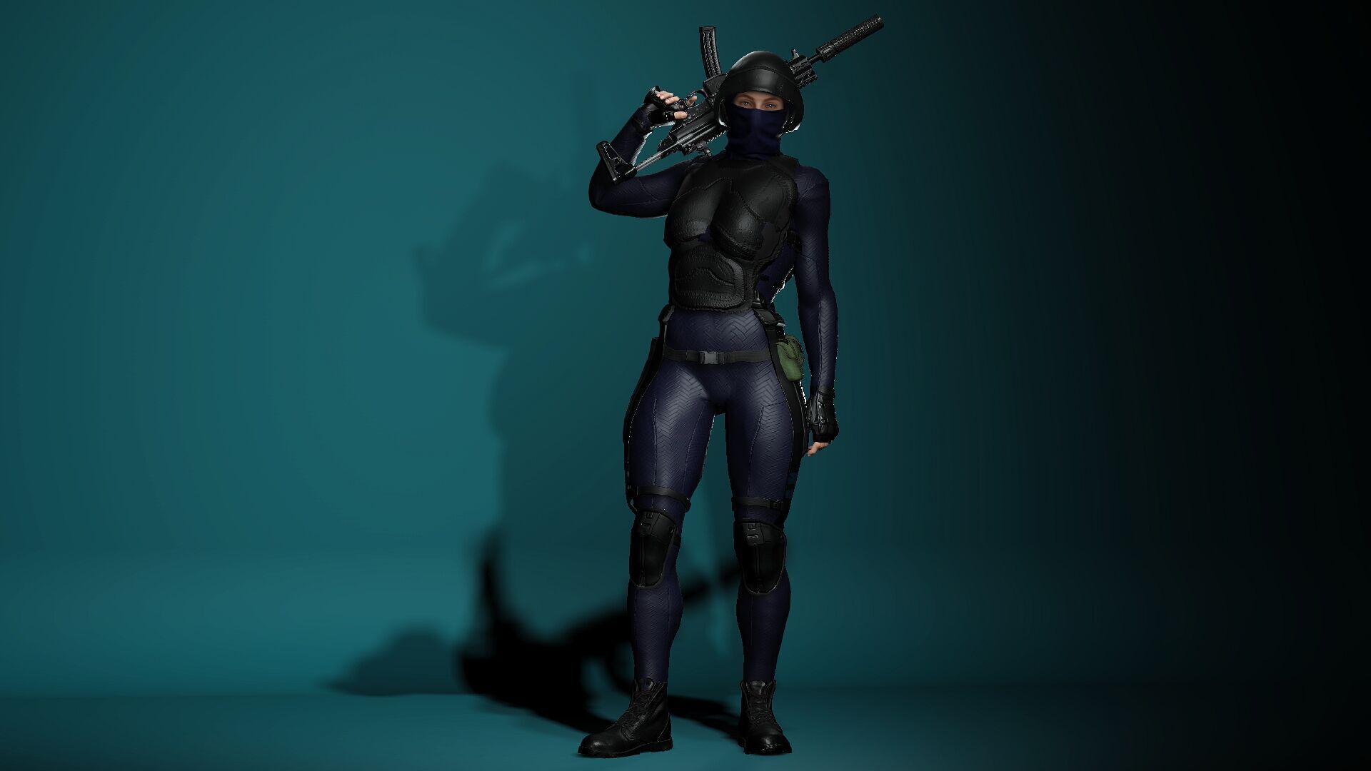 Female SWAT Soldier Free 3D model_10