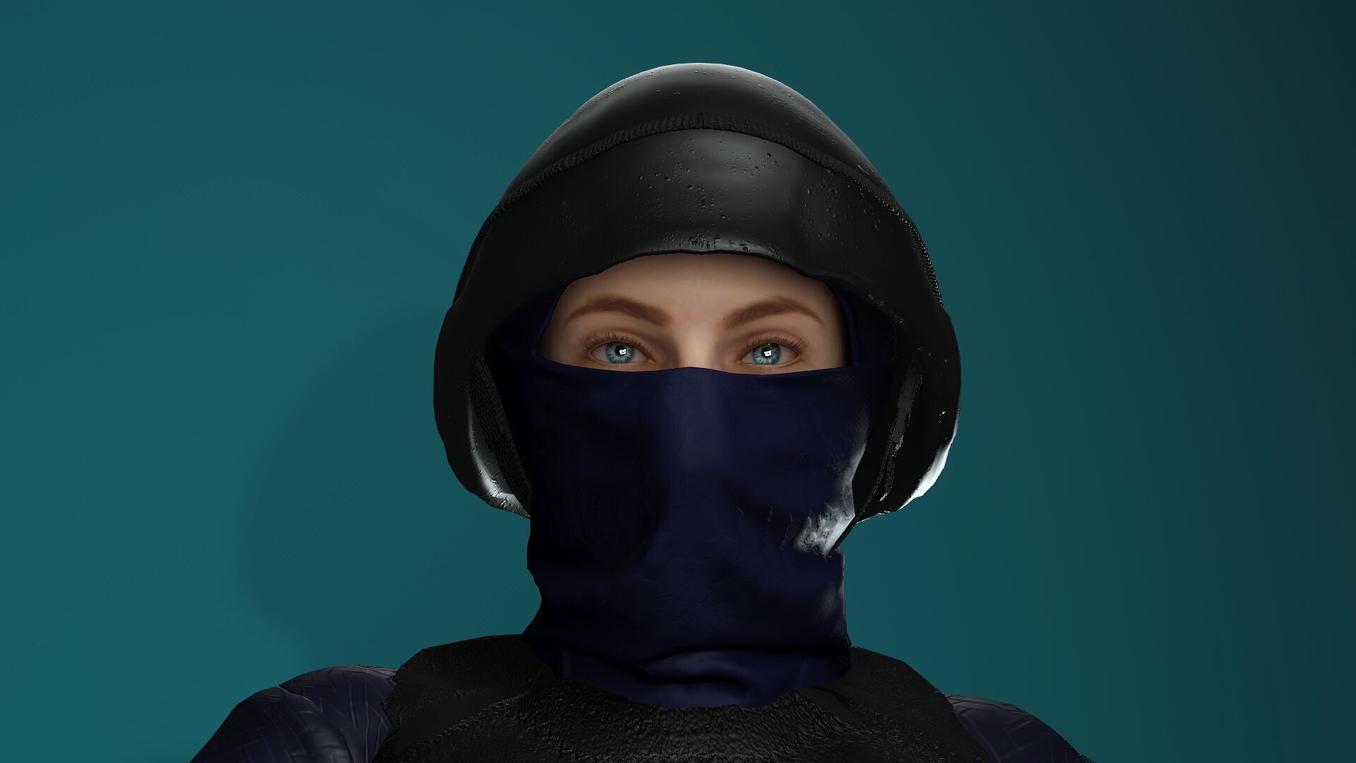 Female SWAT Soldier Free 3D model_2