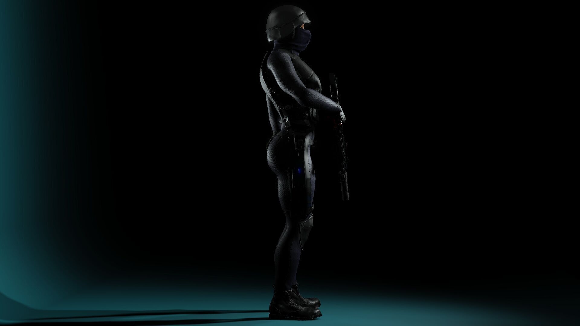 Female SWAT Soldier Free 3D model_13