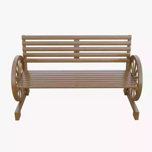 Rustic Brown Bench Low-poly 3D model