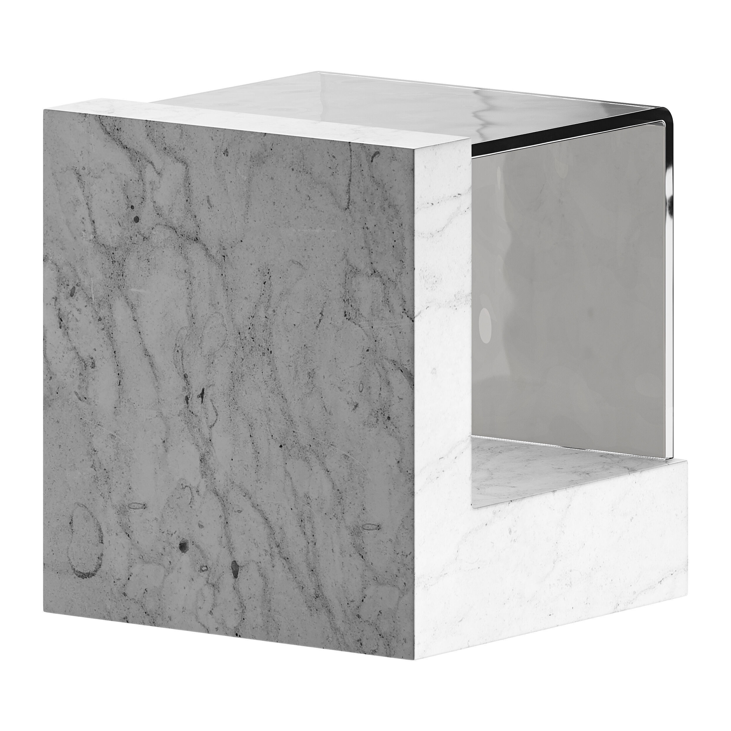 Creative Marble Side Table - Glass 3D model_6