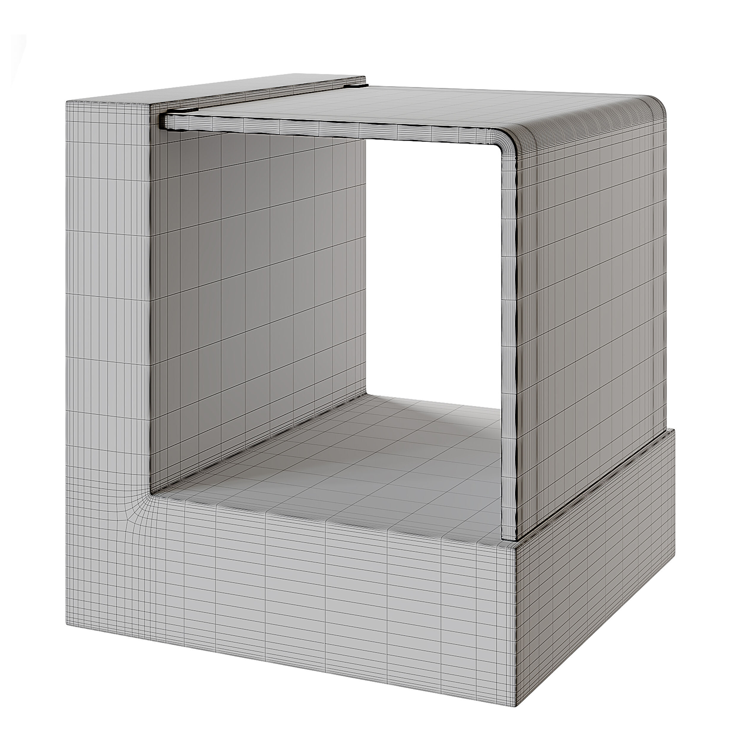 Creative Marble Side Table - Glass 3D model_13