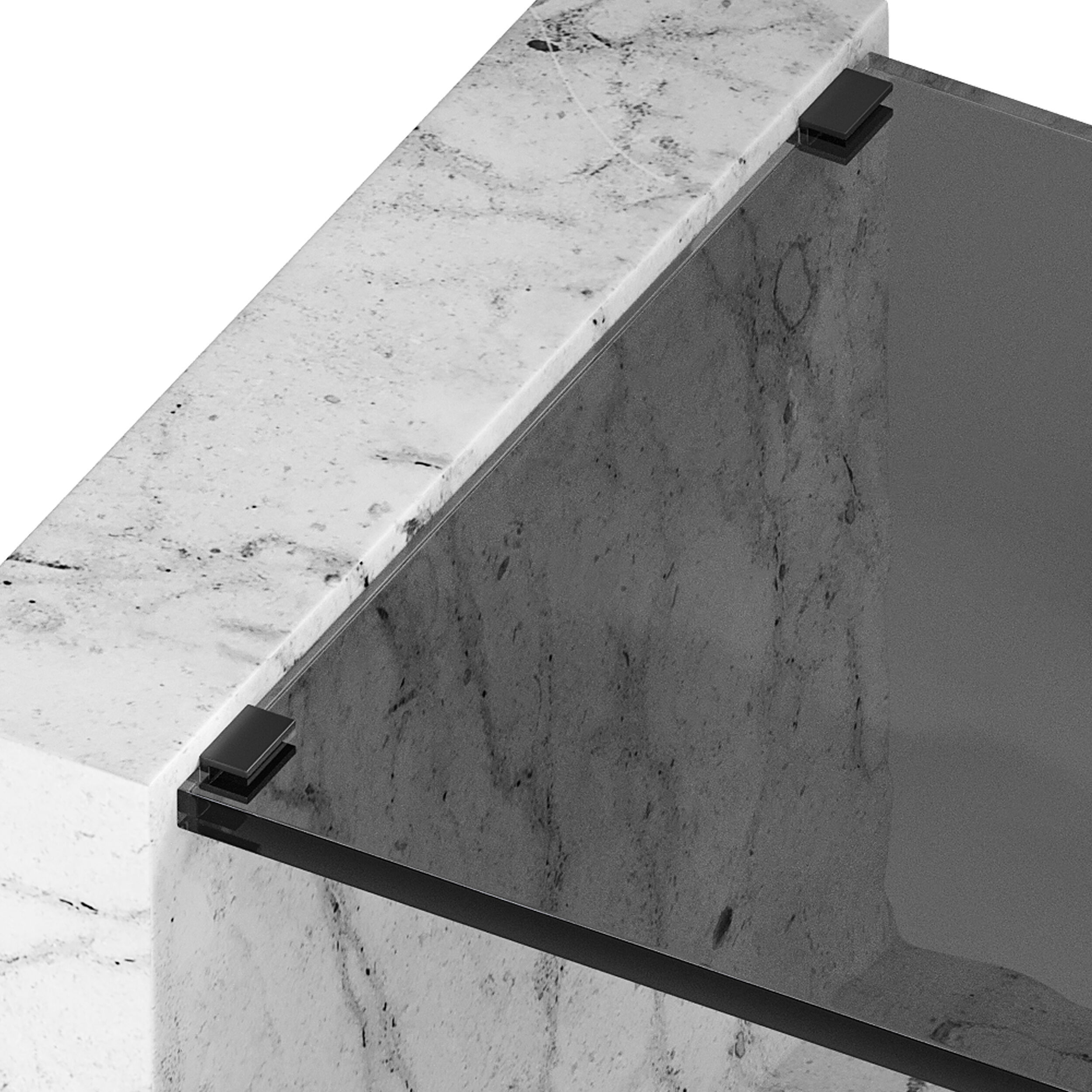 Creative Marble Side Table - Glass 3D model_9