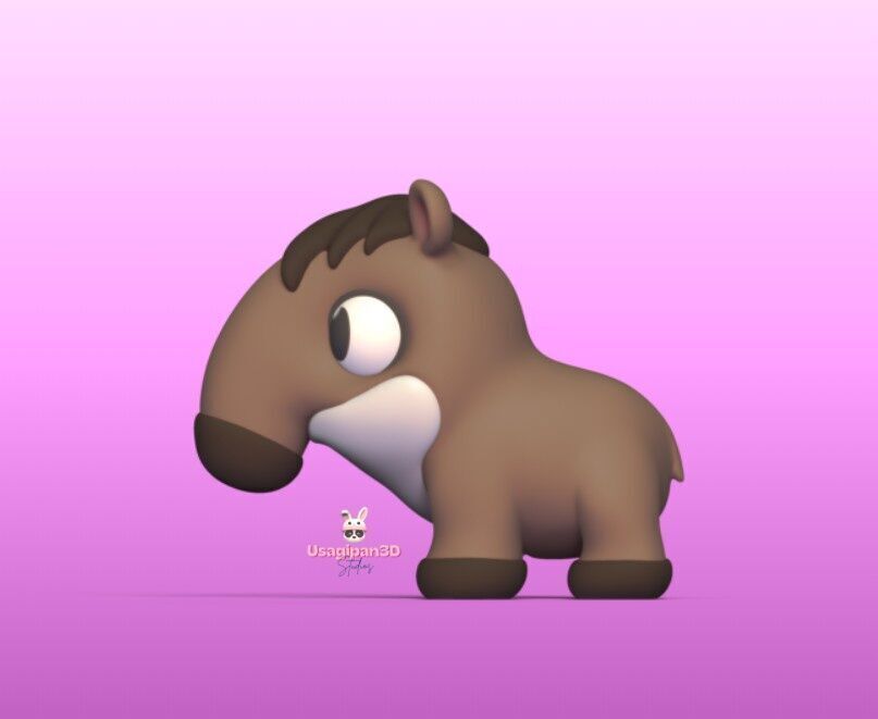 Cute Tapir 3D print model_3