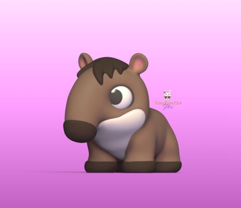 Cute Tapir 3D print model_2