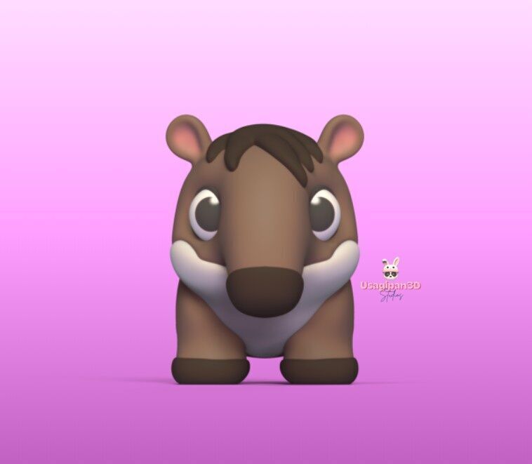 Cute Tapir 3D print model_1