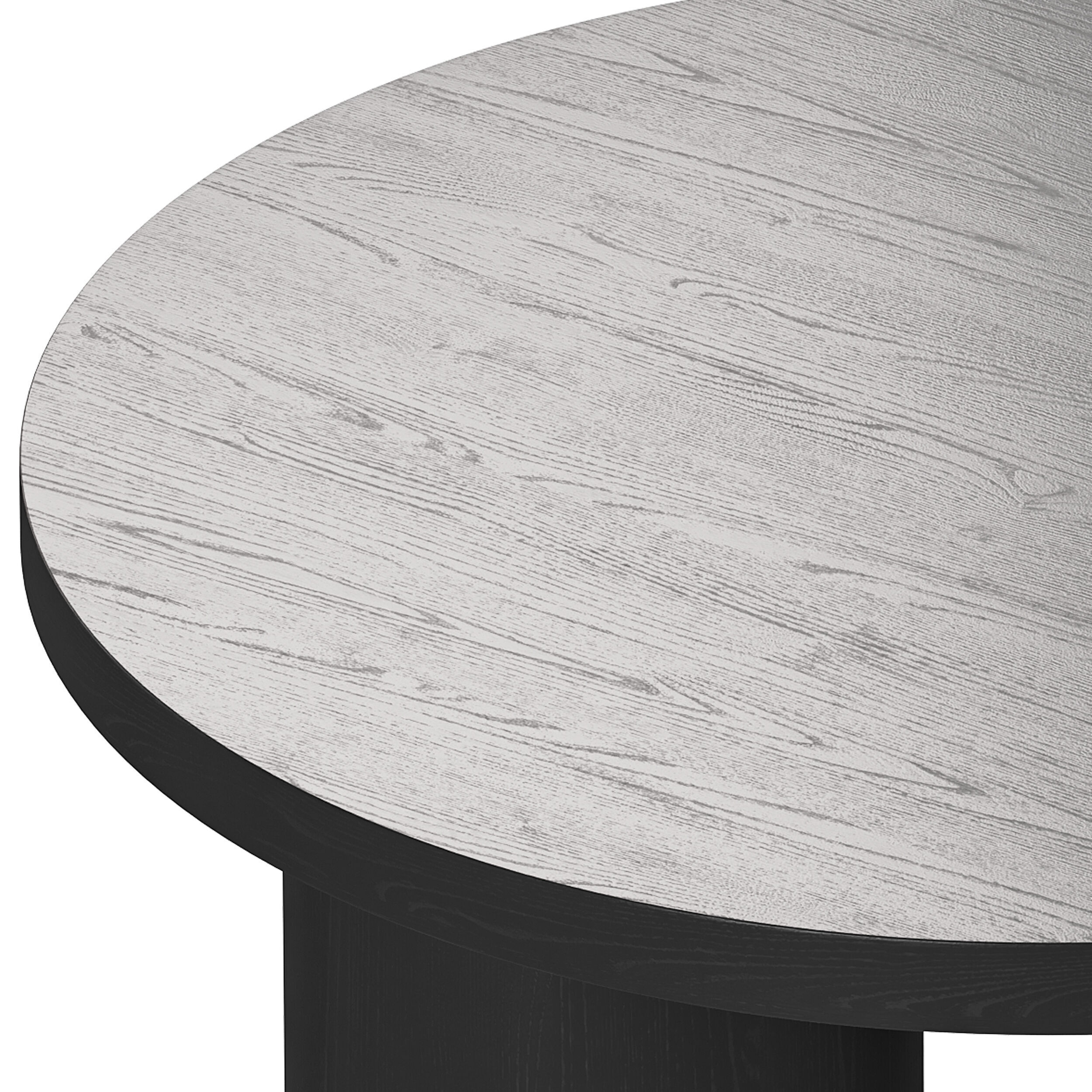 Damian Wooden Round Coffee Table - Black 3D model_8