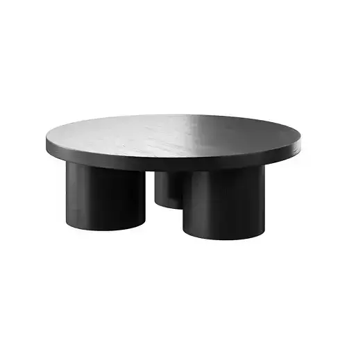 Damian Wooden Round Coffee Table - Black