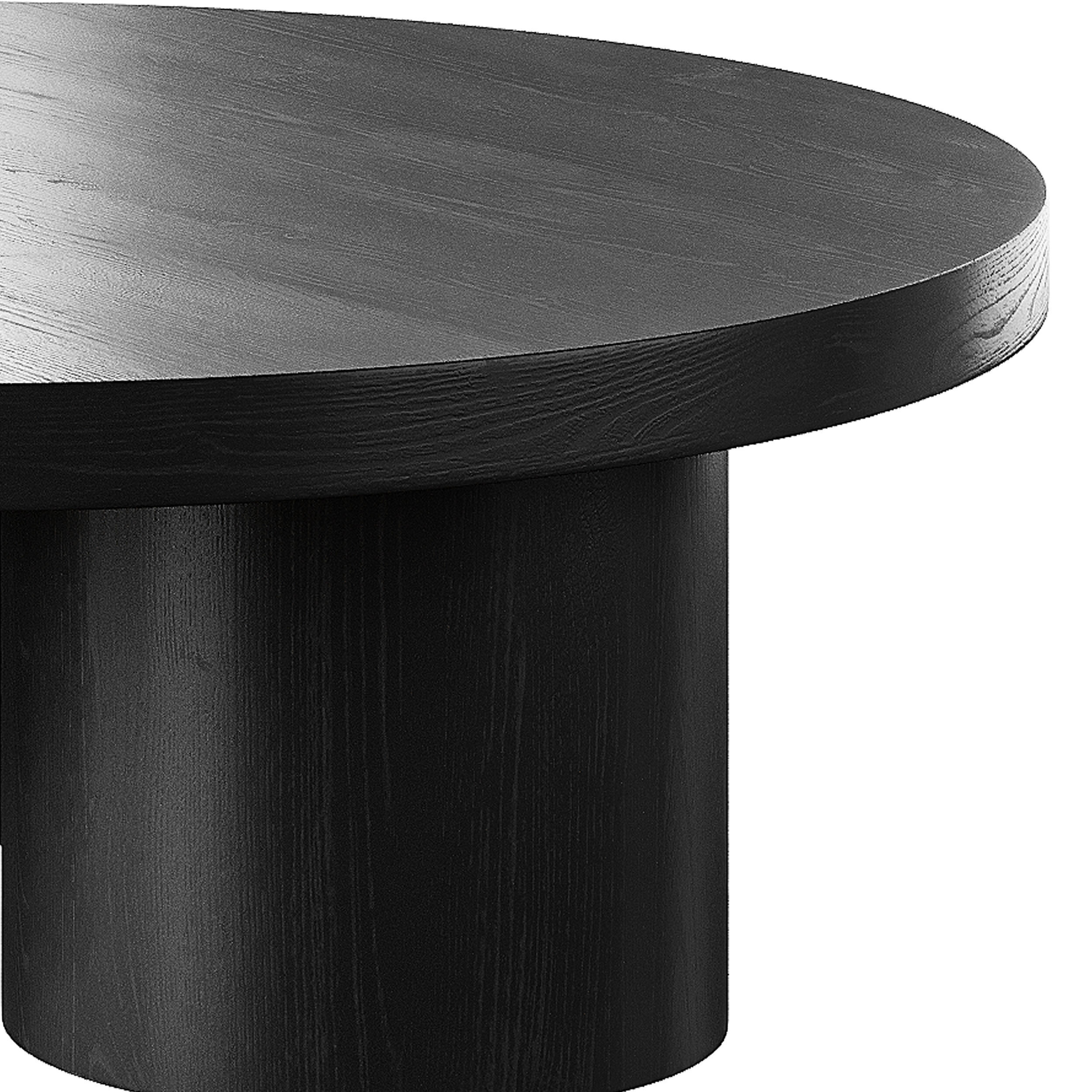 Damian Wooden Round Coffee Table - Black 3D model_11