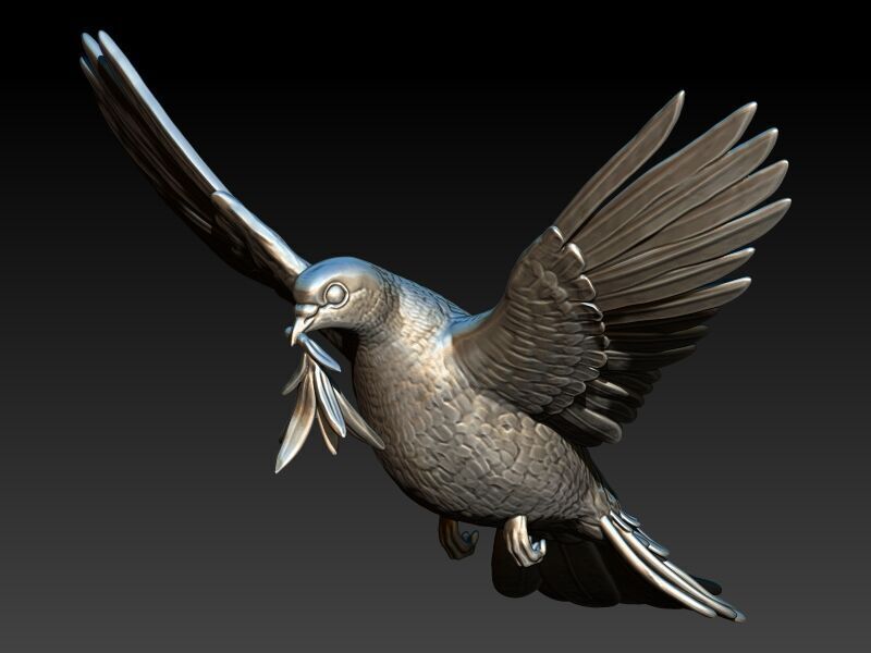 Dove pendant pigeon 3D print model_14