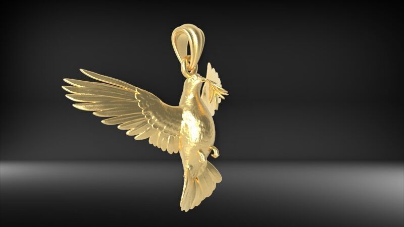 Dove pendant pigeon 3D print model_46