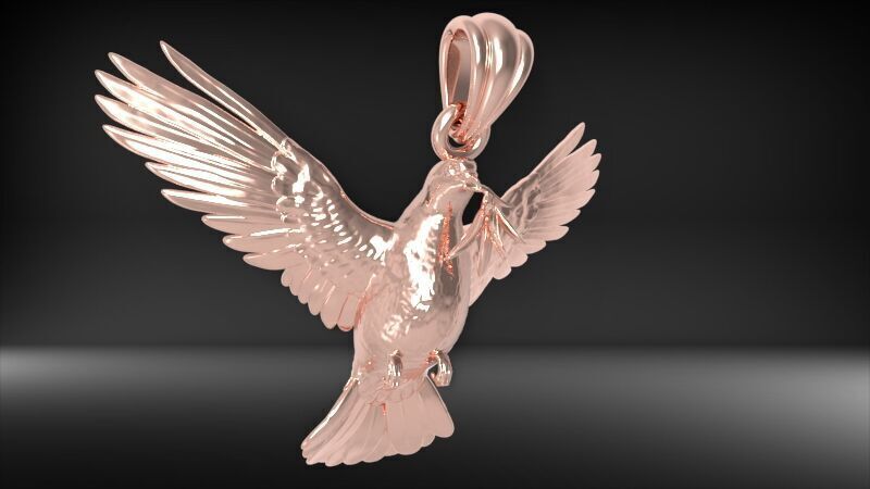 Dove pendant pigeon 3D print model_4