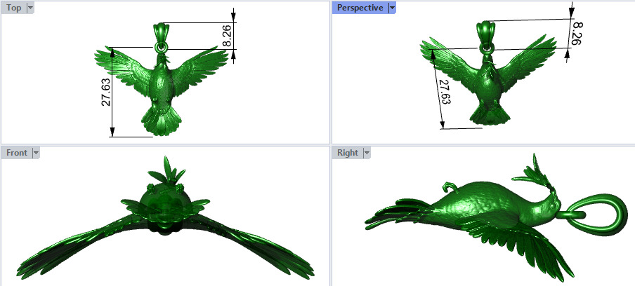 Dove pendant pigeon 3D print model_57