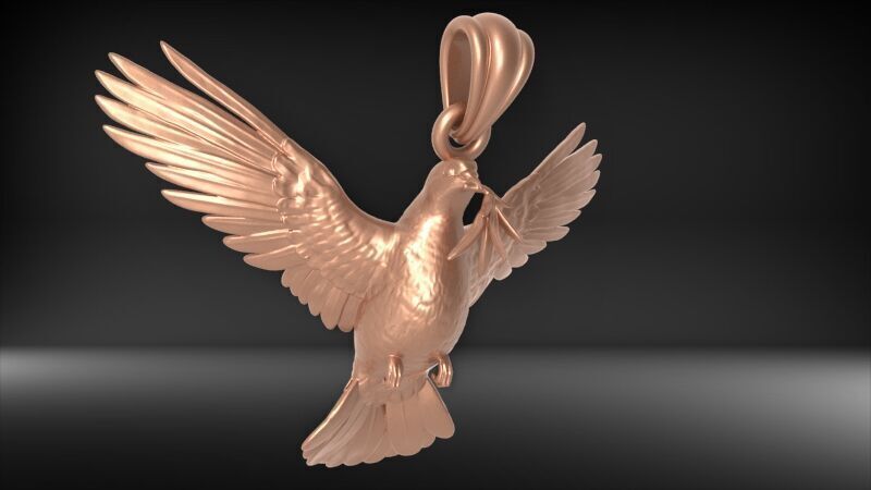 Dove pendant pigeon 3D print model_54