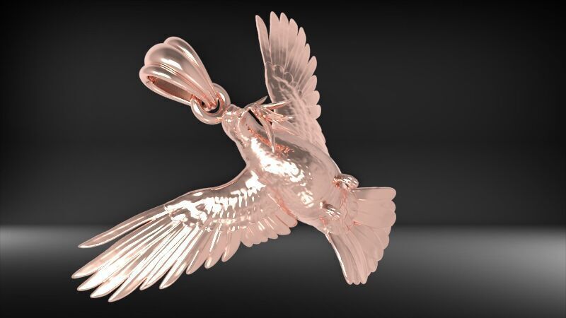 Dove pendant pigeon 3D print model_13