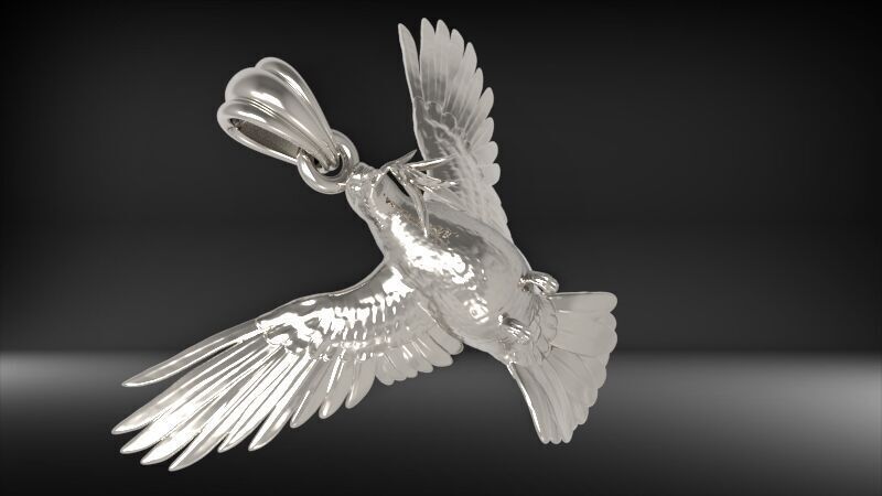 Dove pendant pigeon 3D print model_12