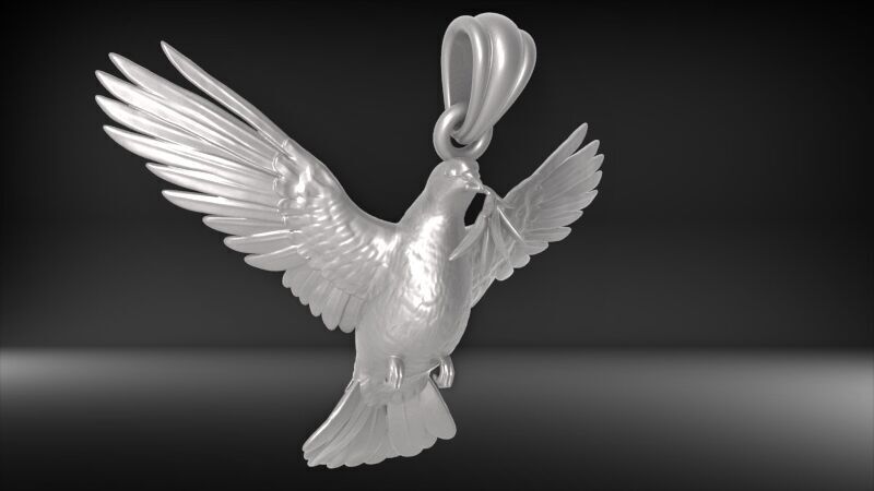 Dove pendant pigeon 3D print model_51