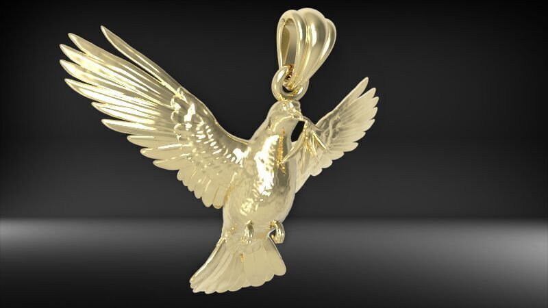 Dove pendant pigeon 3D print model_5