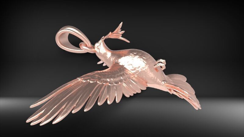Dove pendant pigeon 3D print model_24