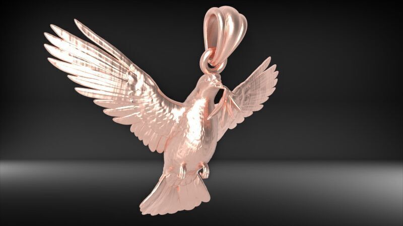 Dove pendant pigeon 3D print model_50