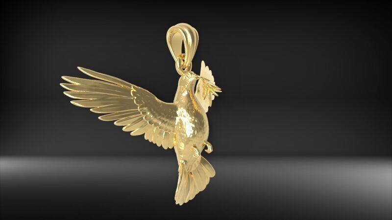 Dove pendant pigeon 3D print model_41