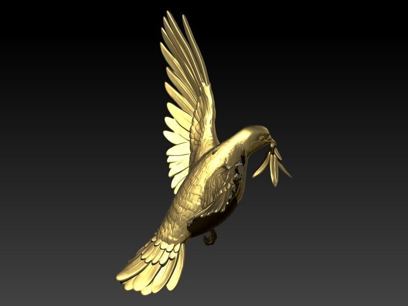 Dove pendant pigeon 3D print model_16
