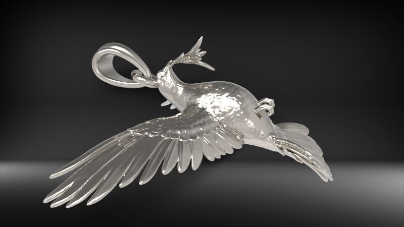 Dove pendant pigeon 3D print model_32