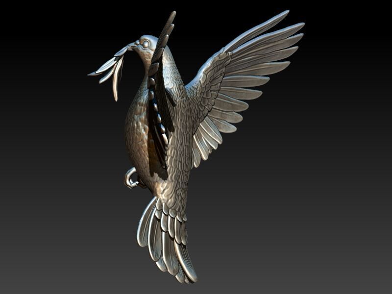 Dove pendant pigeon 3D print model_34