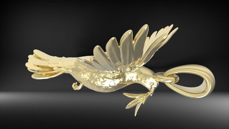 Dove pendant pigeon 3D print model_6